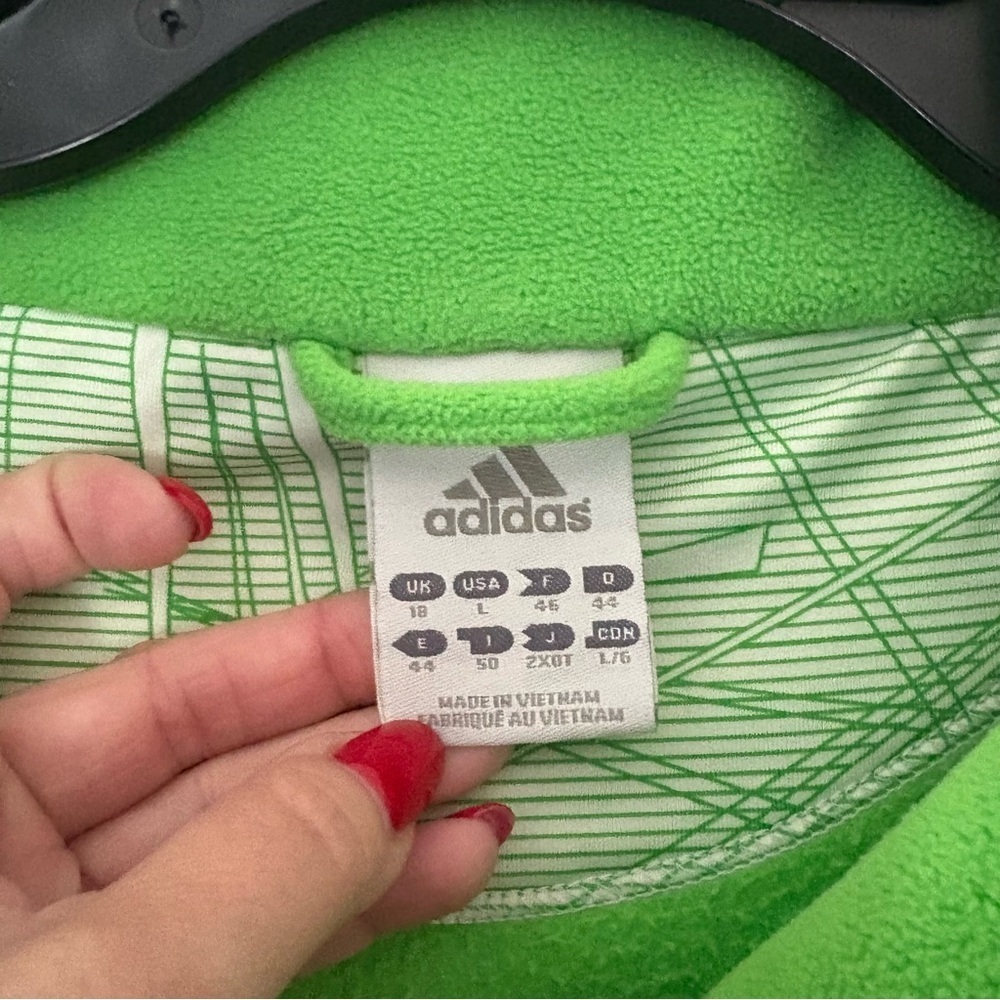 Adidas Women's Hiking Bright Green Zip Up Soft Fleece - Picture 5 of 10